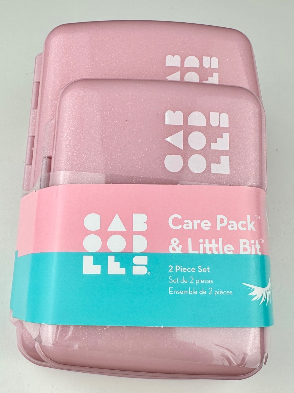 Caboodles Care Pack & Little Bit 2pc Pink Glitter Mini Cosmetic Cases NWT
